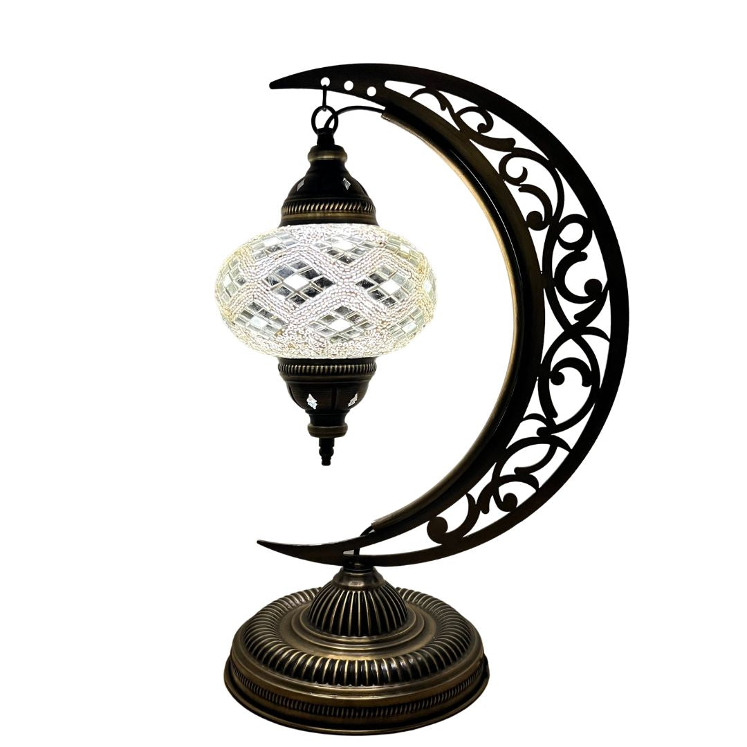 Turkish Moon Desk Lamp, Turkish Bedside Lamp, Moroccan Mosaic