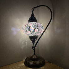 Load image into Gallery viewer, Harlow Boho Handcrafted Large Swan Neck Mosaic Table Lamp