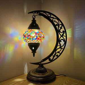 Adonis Boho Handcrafted Moon Medium Mosaic Lamp