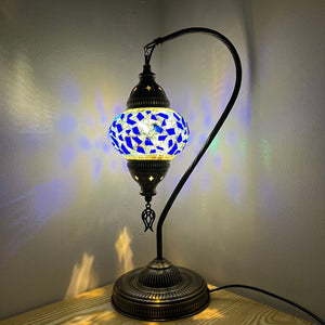 Janisa Handcrafted Mosaic Table Lamp - Medium Swan Neck