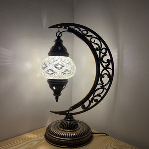 Phoebe Boho Handcrafted Moon Medium Mosaic Lamp