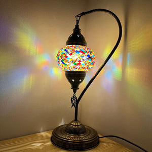 Danea Handcrafted Mosaic Table Lamp- Medium Swan Neck