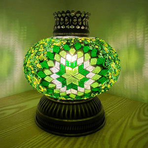 Green Snowflake Handcrafted Mosaic Lamps-Queen Style