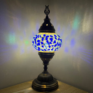 Blue Raindrop Medium Mosaic Table Lamp