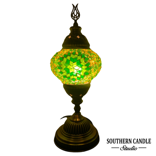 Emerald Sunset Boho Handcrafted Medium Mosaic Table Lamp