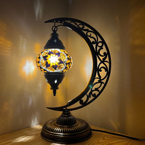 Penelope Boho Handcrafted Moon Medium Mosaic Lamp