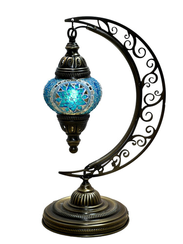 Athena Boho Handcrafted Moon Medium Mosaic Lamp