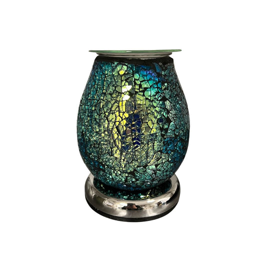 Fragrance Warmer Mosaic Touch Lamps-Oval Shiny Blue - Southern Candle Studio