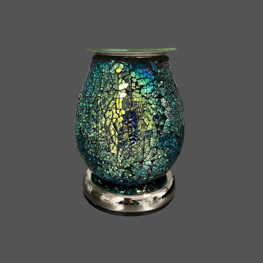 Fragrance Warmer Mosaic Touch Lamps-Oval Shiny Blue - Southern Candle Studio
