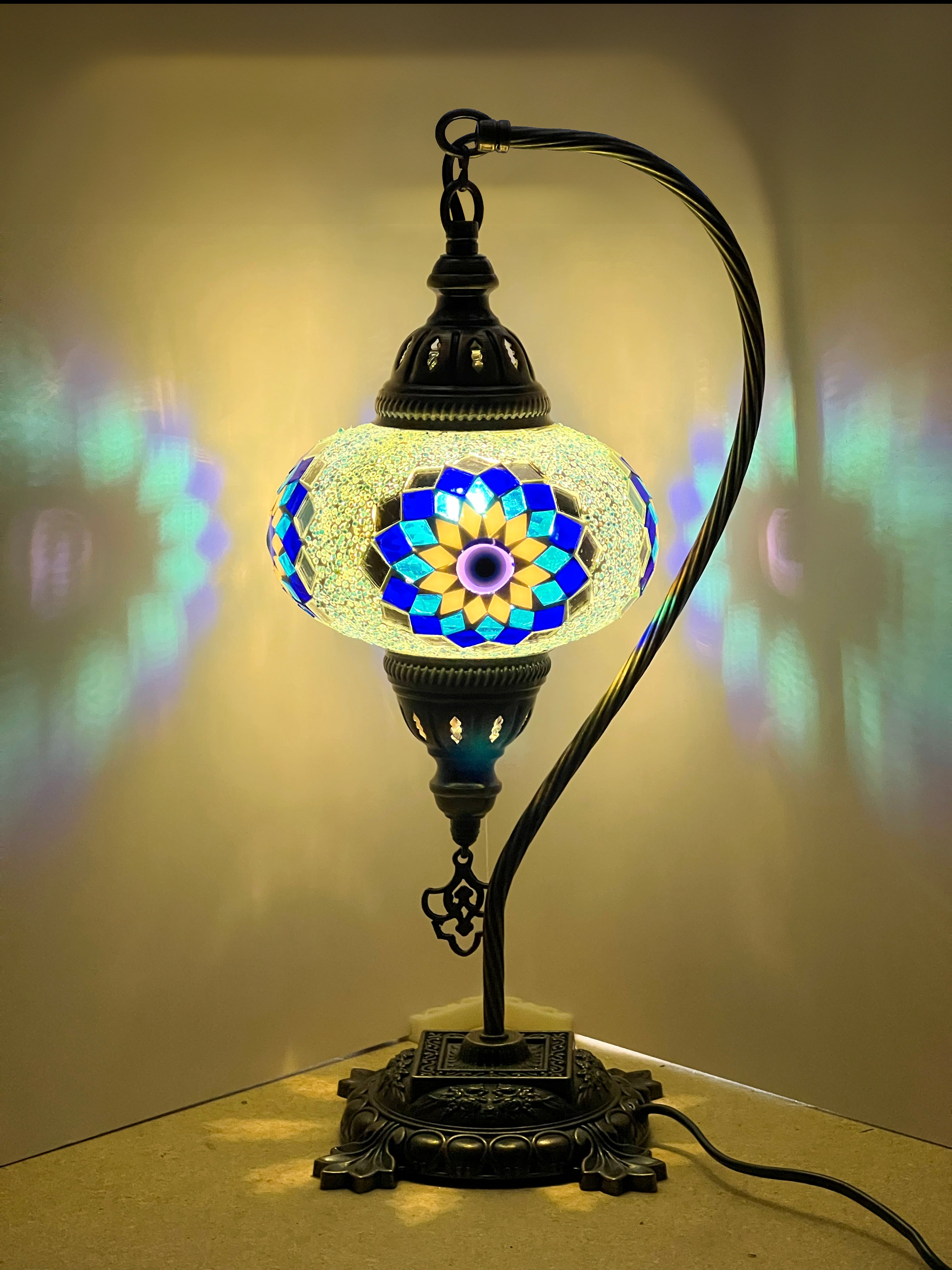 Southern Candle Studio | Handcrafted Turkish Mosaic Lamps |Blue