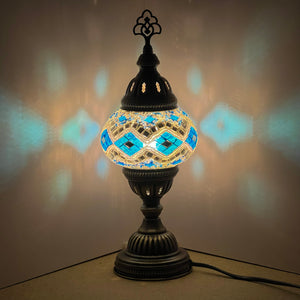 Sapphire Stream Boho Medium Mosaic Table Lamp