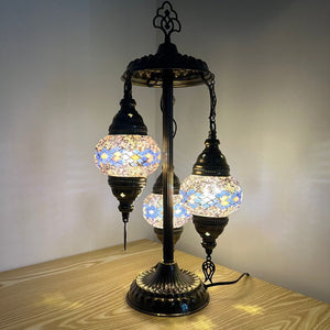 Amphitrite Boho Handcrafted 3 Tiered Mosaic Table Lamp