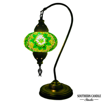 Load image into Gallery viewer, Erma Boho Handcrafted Large Swan Neck Mosaic Table Lamp