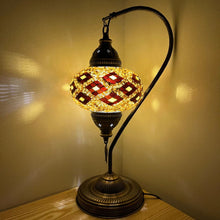 Load image into Gallery viewer, Euterpe Boho Handcrafted Large Swan Neck Mosaic Table Lamp