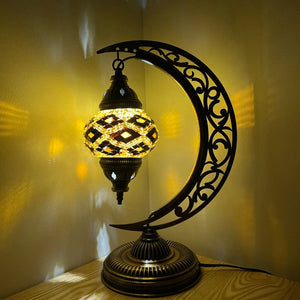 Ajax Boho Handcrafted Moon Medium Mosaic Lamp