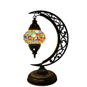 Adonis Boho Handcrafted Moon Medium Mosaic Lamp