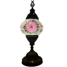 Load image into Gallery viewer, Pink Sunflower Handcrafted Medium Mosaic Table Lamp