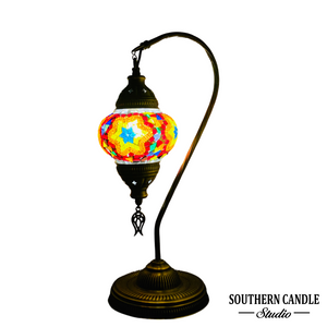 Sophia Handcrafted Mosaic Table Lamp-Medium Swan Neck
