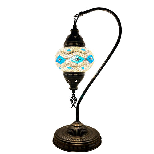 Ambria Handcrafted Mosaic Table Lamp - Medium Swan Neck