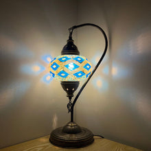 Load image into Gallery viewer, Procne Boho Handcrafted Large Swan Neck Mosaic Table Lamp
