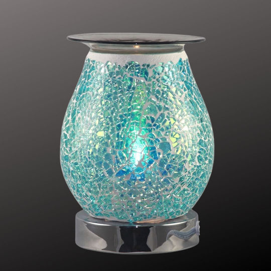 Fragrance Warmer Mosaic Touch Lamps-Oval Blue - Southern Candle Studio