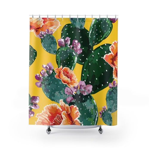 Cactus Flowers Shower Curtains - Southern Candle Studio