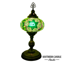 Load image into Gallery viewer, Urartu Green Boho Handcrafted Premium Mosaic Table Lamps