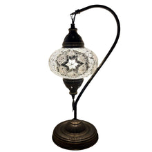 Load image into Gallery viewer, Tethys Boho Handcrafted Large Swan Neck Mosaic Table Lamp
