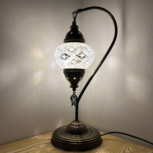 Lina Handcrafted Mosaic Table Lamp- Medium Swan Neck