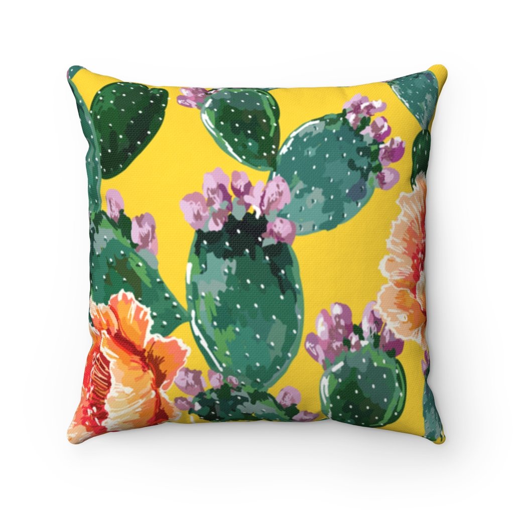 Cactus Flowers Square Pillow - Southern Candle Studio