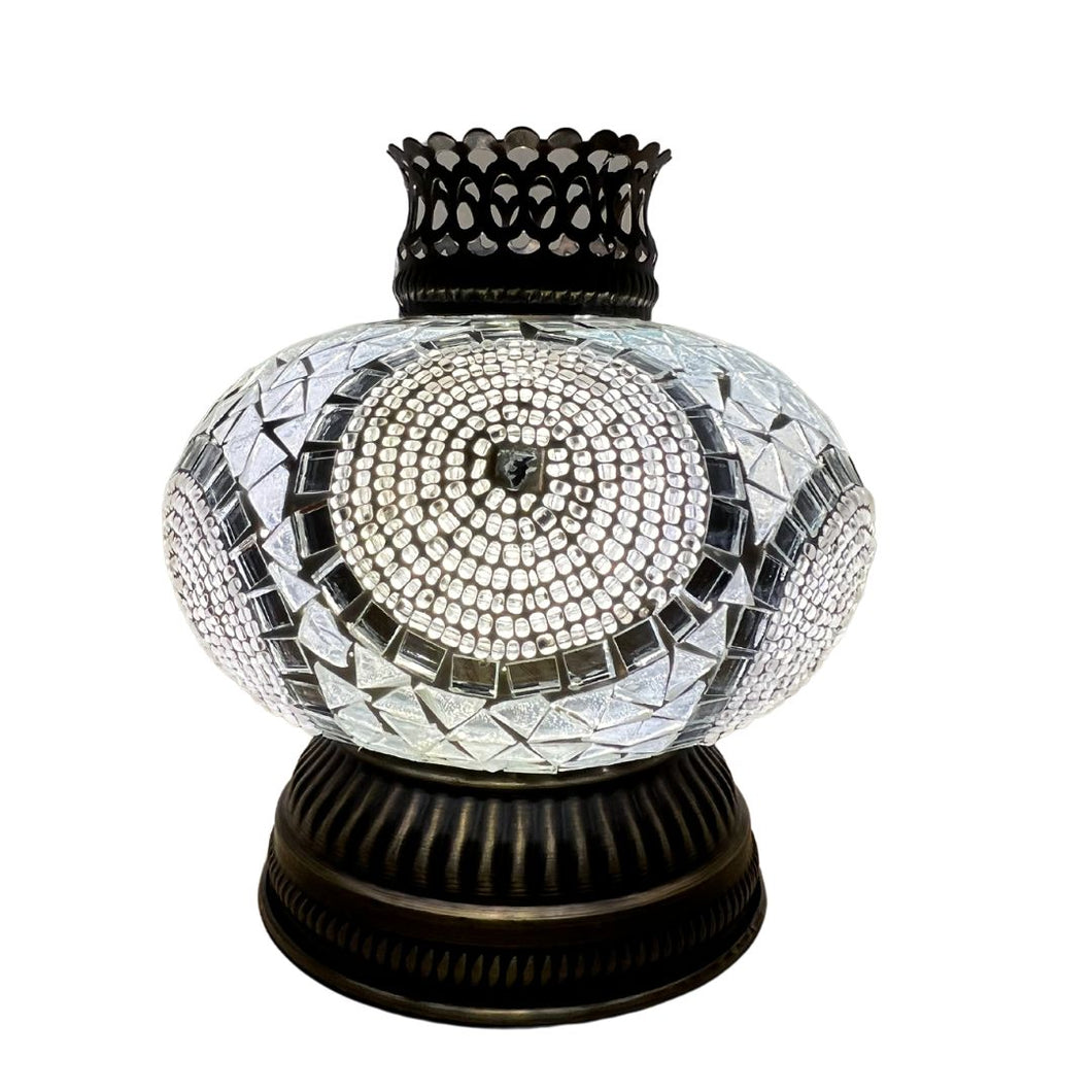 White Circle Handcrafted Mosaic Lamps-Queen Style