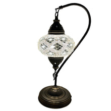 Load image into Gallery viewer, Nausicaa Boho Handcrafted Large Swan Neck Mosaic Table Lamp