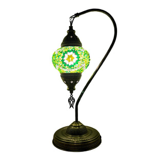 Josie Handcrafted Mosaic Table Lamp- Medium Swan Neck