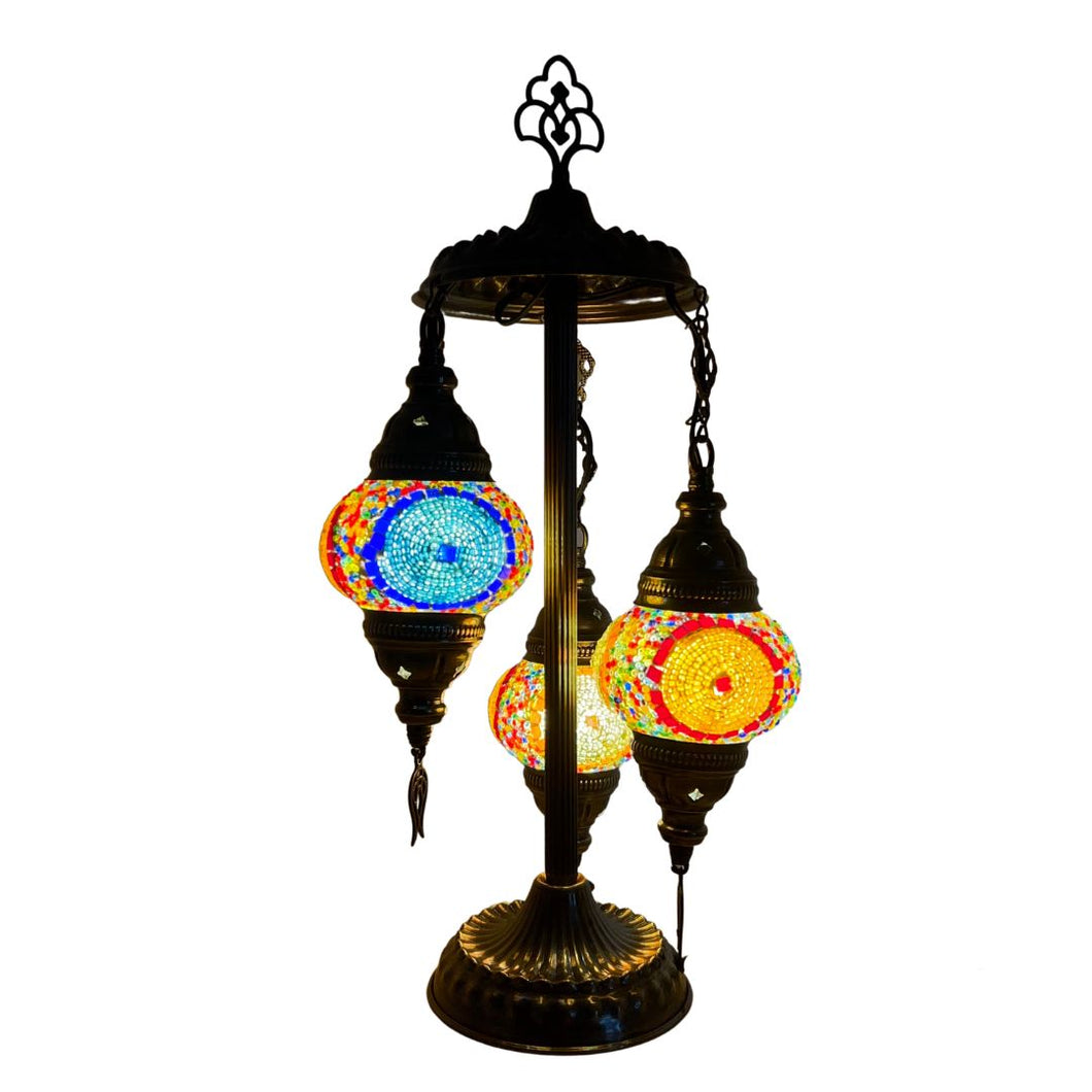 Minerva Boho Handcrafted 3 Tiered Mosaic Table Lamp