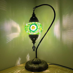 Josie Handcrafted Mosaic Table Lamp- Medium Swan Neck