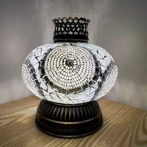 White Circle Handcrafted Mosaic Lamps-Queen Style