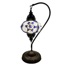 Load image into Gallery viewer, Arion Boho Handcrafted Large Swan Neck Mosaic Table Lamp