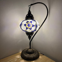 Load image into Gallery viewer, Arion Boho Handcrafted Large Swan Neck Mosaic Table Lamp