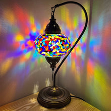 Load image into Gallery viewer, Calliope Boho Handcrafted Large Swan Neck Mosaic Table Lamp