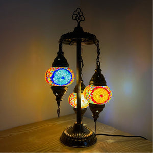 Minerva Boho Handcrafted 3 Tiered Mosaic Table Lamp