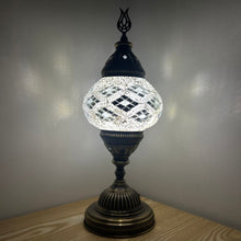 Load image into Gallery viewer, Clear Water Handcrafted Medium Mosaic Table Lamp