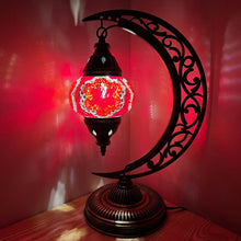 Load image into Gallery viewer, Juno Boho Handcrafted Moon Medium Mosaic Lamp
