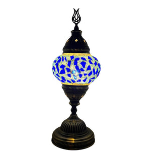 Blue Raindrop Medium Mosaic Table Lamp