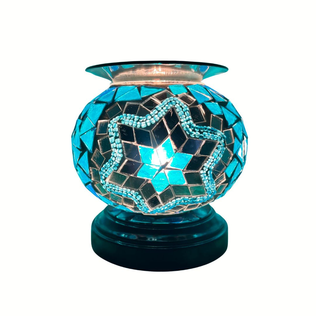 Fragrance Warmer Mosaic Lamps-Blue