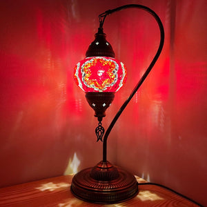 Elmira Handcrafted Mosaic Table Lamp - Medium Swan Neck