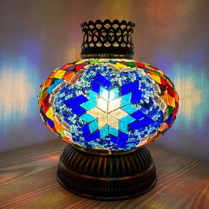 Blue Flower Handcrafted Mosaic Lamps-Queen Style