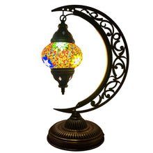 Load image into Gallery viewer, Freia Boho Handcrafted Moon Medium Mosaic Lamp