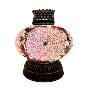 Pink Circle Handcrafted Mosaic Lamps-Queen Style