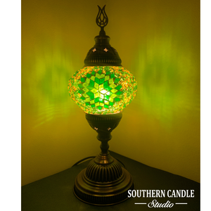 Emerald Sunset Boho Handcrafted Medium Mosaic Table Lamp