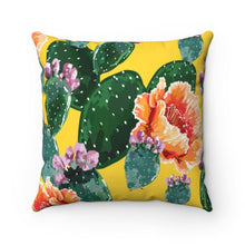 Load image into Gallery viewer, Cactus Flowers Square Pillow - Southern Candle Studio